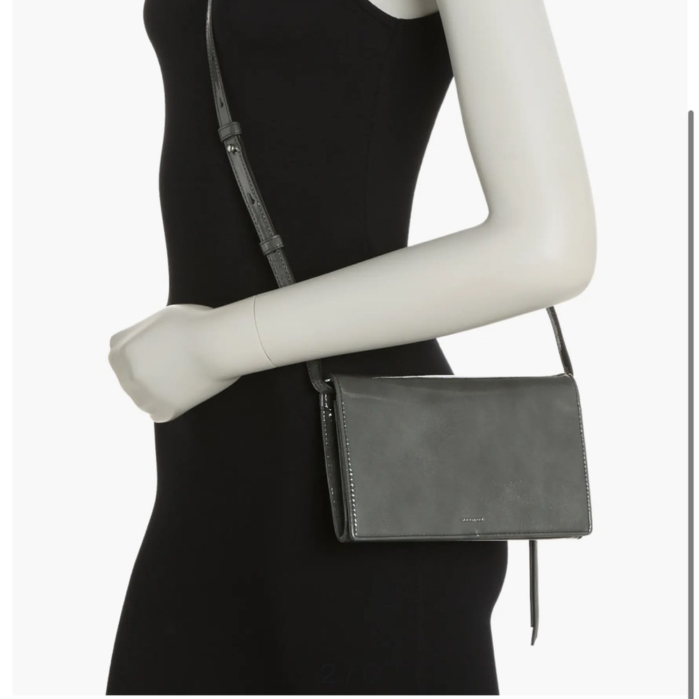 All Saints Charcoal Leather Crossbody Bag